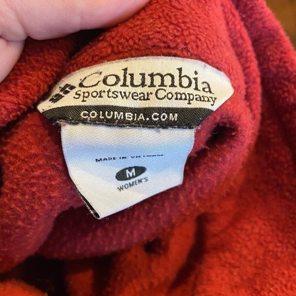 Columbia women's jacket fleece sweater full zip Maroon Red - Picture 5 of 8